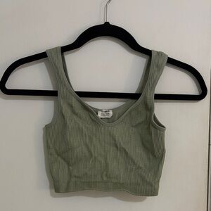 Cotton On Sage Green Ribbed Crop Tank